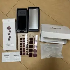 ohora ジェルネイルシール ワインレッド ジェルランプ　セット