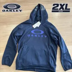 【新品】オークリー フリース パーカー ビッグロゴ ネイビー 2XL