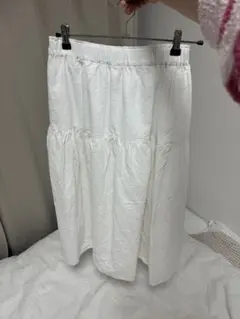 サマンサモスモスツー 白 ロング丈 スカート無地