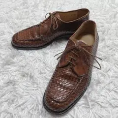 極美品　BALLY バリー　編み込み　ドレスシューズ　レース ブラウン　25.5