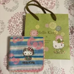 Hello Kitty ストライプタオルハンカチと紙袋