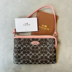 Y2K COACH Signature Corner Zip Wristlet