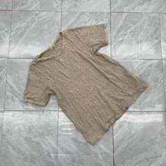 Samansa Mos2 Tシャツ 半袖 ベージュ 綿100% クルーネック F