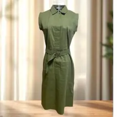 【美品】Theory luxe オリーブグリーン ノースリーブシャツワンピース