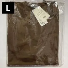 新品未使用　ユニクロ　メリノクルーネックセーター　ブラウン　L