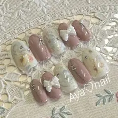 春♡お花♡大人♡リボン♡ネイルチップ