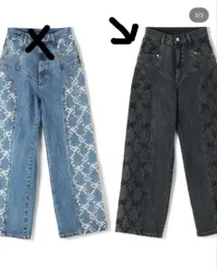 【美品】fetico flower embroidered wide jeans