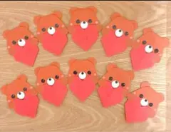 ハートくま10点　折り紙　ハンドメイド　バレンタインデー　メッセージカード