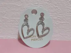 イヤリング　ノンホールピアス　樹脂　ハート　アクセサリー　アクセ　シルバー