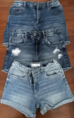 デニム ハーフパンツ 3点セット