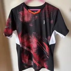 Good Gosen スポーツシャツ 黒/赤 ドット柄