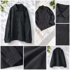 UNIQLO 感動シャツジャケット ウールライク S ダークグレー ストレッチ