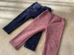 UNIQLO フリースレギンス 90cm ピンク ネイビー