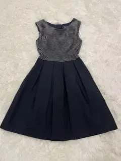 STRAWBERRY-FIELDS ネイビー　ボーダー　マリン　ワンピース　M