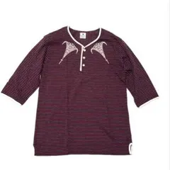 未使用★ sasquatchfabrix 刺繍ボーダー七分袖カットソーのサムネイル