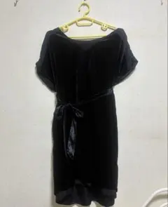 古着　ベロア　ワンピース　黒