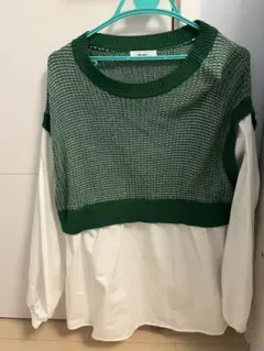 niko and ... 緑と白のレイヤードシャツ