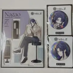 にじさんじ 長尾景 ラウンドワン コラボ アクリルスタンド 缶バッジ セット