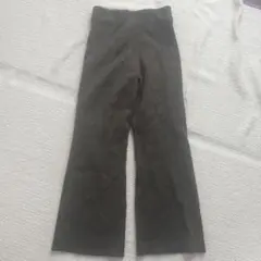 ミラオーウェン　リブ編み フレアパンツ ダークグレー