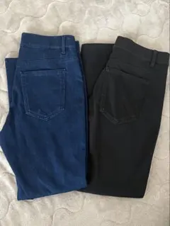 ユニクロ　ウルトラストレッチクロップドレギンスパンツ　デニム、ブラック