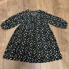 futafuta シャツワンピース　80サイズ　花柄　黒