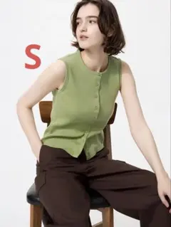 UNIQLO フロントオープンシェルトップTノースリーブ Sサイズのサムネイル