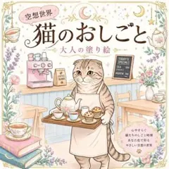 新品★大人の塗り絵 猫 空想世界 かわいい イラスト 脳トレ 猫好き 塗り絵