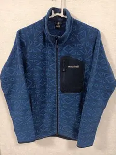 モンベル 幾何学模様 クライマプラスフリースジャケット メンズS