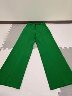 GRL センタープレスストレートパンツ　XS グリーン