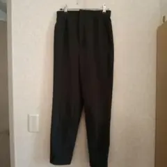 黒 スラックス ハイウエスト センタープレス