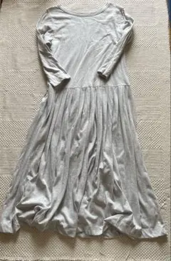 美品！CABaN キャバン＊スラブリネンマキシ丈ワンピース グレー 36