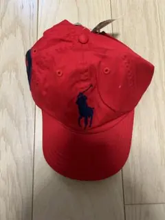 新品タグ付き✨PoloRalphLauren キャップレッドビックポニー刺繍入り