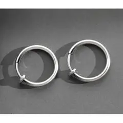 ピアス穴なしOK イヤーカフ 2個セット　フープピアス風 12mm シルバー
