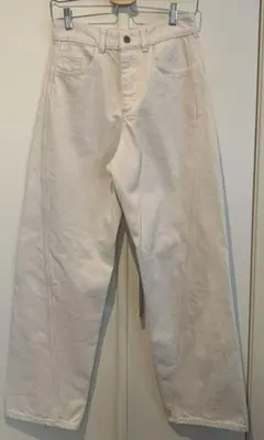 定価7,590円ZARAワーカーデニムハイウエストワイドデニムエクリュ34インチ