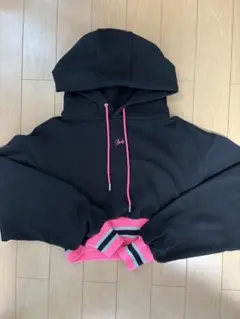 Rady レディー 黒×ピンク フード付きパーカー