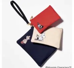 ムーミン 取り外せるストラップ付　刺しゅう入りポーチセット　GLOW3月号 付録
