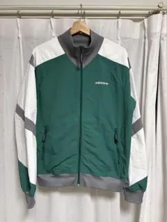 最終値下げ✨adidas 90s配色 ナイロンジャケット 緑白 ゆるだぼ✨