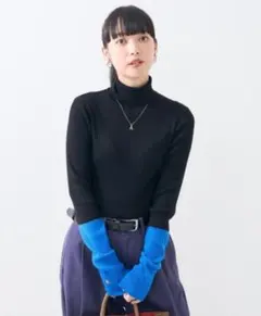 FREAK’S STORE カラーブロック切り替えタートルネックニット