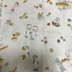 生地　猫　パン　シーチング　コムギの森　50cm