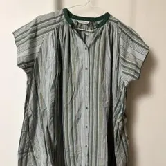 ATELIER EQUAL ストライプ柄 半袖シャツワンピース