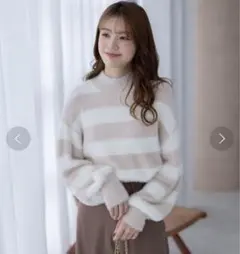 ボーダーニット アイボリー