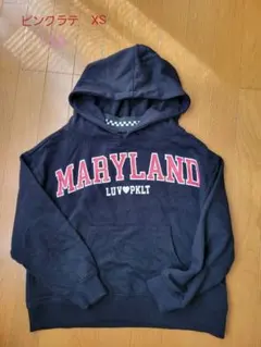 ピンクラテ　フード付きトレーナー