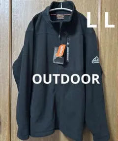 OUTDOOR アウトドア　ブラックジャケット　フリース　フルジップ　再帰反射付