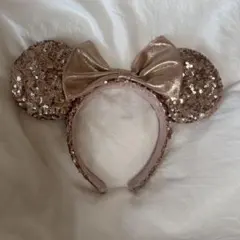 ディズニー ピンクゴールドスパンコールカチューシャ