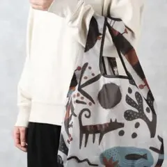 ⭐︎未使用✨カルディ ✨エコバッグ いきものがたり グレー⭐︎⭐︎おまけ✨（50枚）❣️