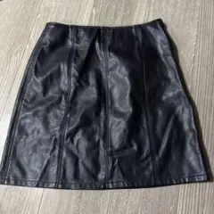 GUブラックレザー タイトスカート