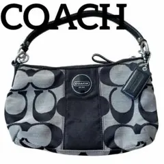 【極美品】COACH コーチ ワンショルダー キャンバス ブラック シグネチャー