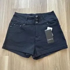 【新品タグ付】SUREVE ハイウエスト ショートパンツ 黒のサムネイル