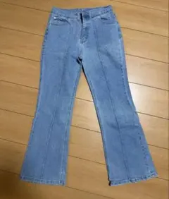 フレアデニムパンツ ライトブルー