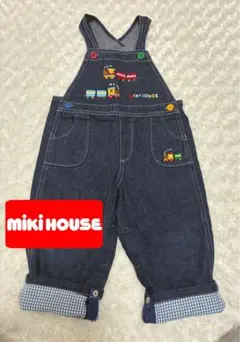 美品☆ミキハウスMIKI HOUSE☆デニムオーバーオール 90cm